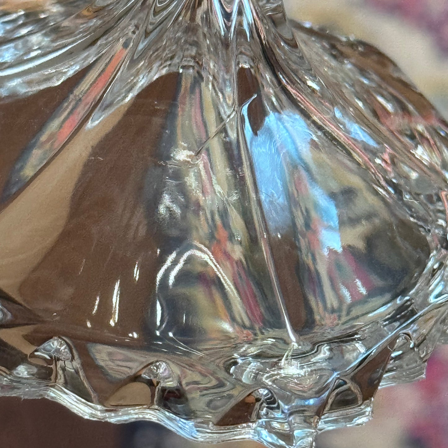 Hofbauer 'Byrdes' Cut Crystal Saw Tooth Pedestal Compote