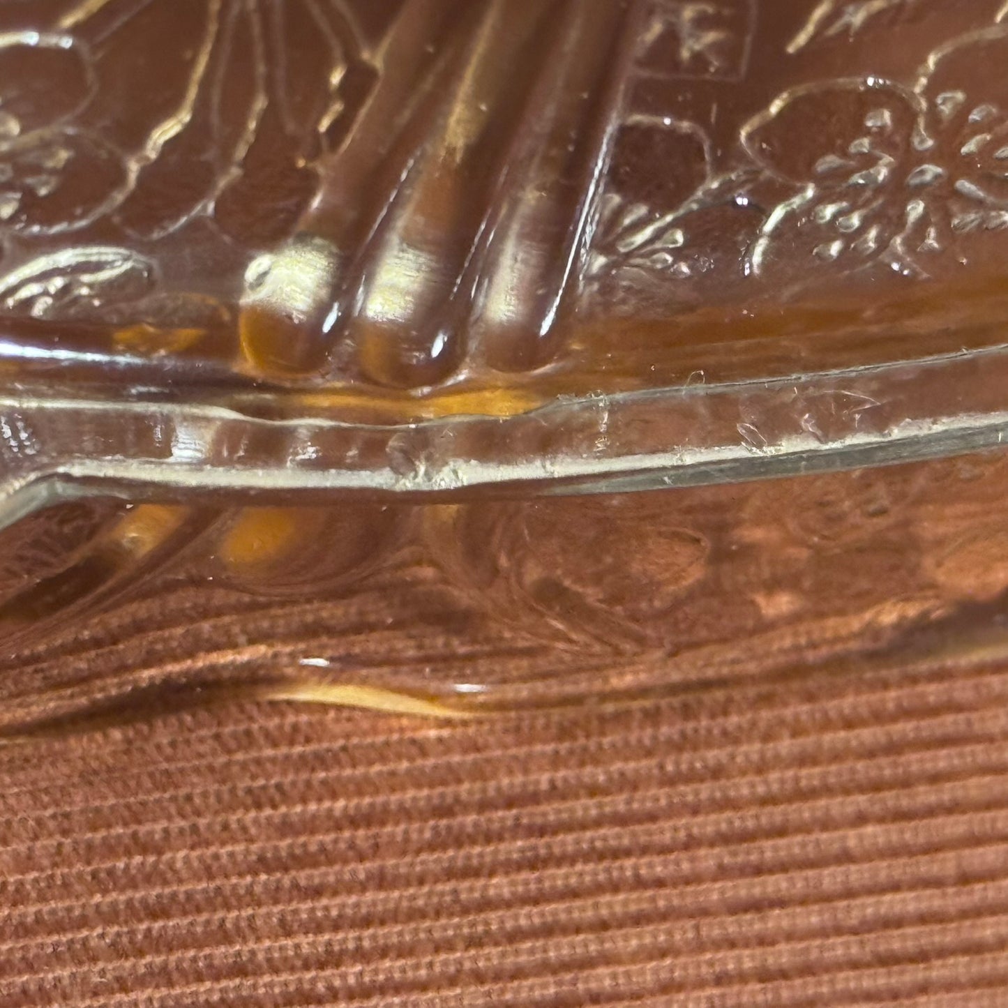 Pink Depression Glass Cake Plate - Cherry Blossom Pattern