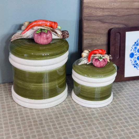 Napoleon Capodimonte Garden Harvest Hand Painted Canisters