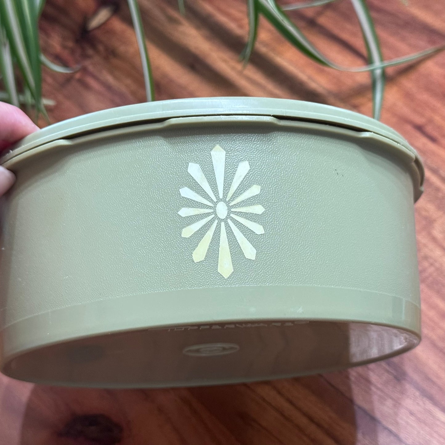 Green Tupperware Servalier Stacking Canister