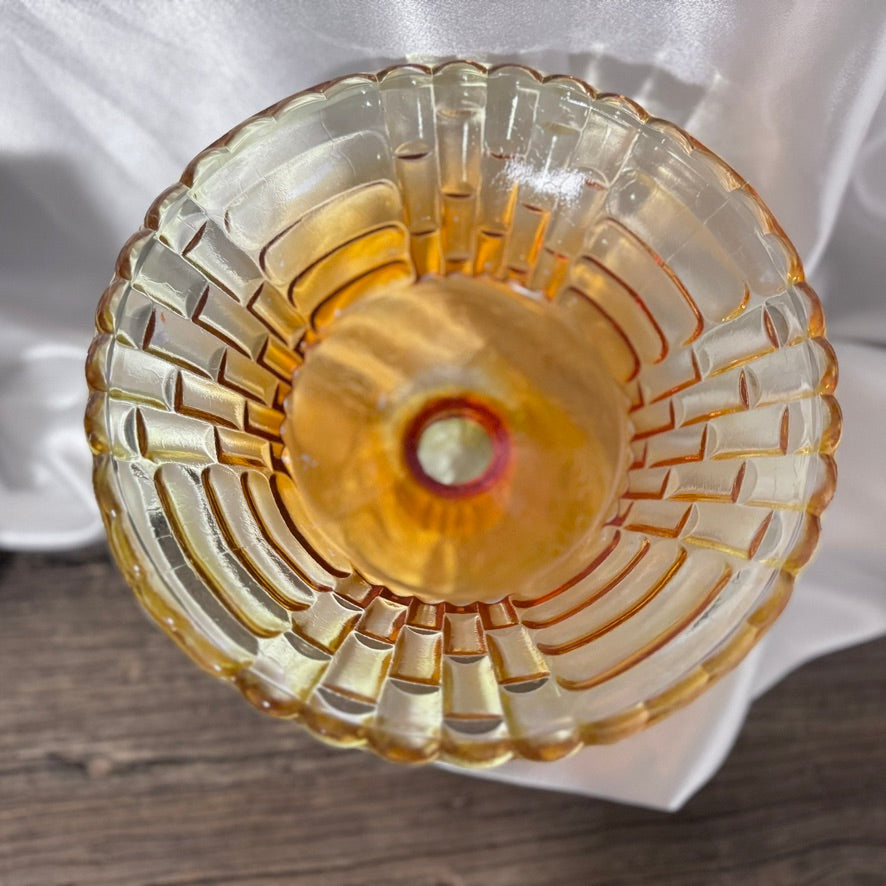 Jeannette Glass Amberina Glass Pedestal