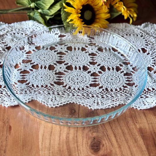 PYREX France Clear Glass Ruffled Quiche/Pie Plate