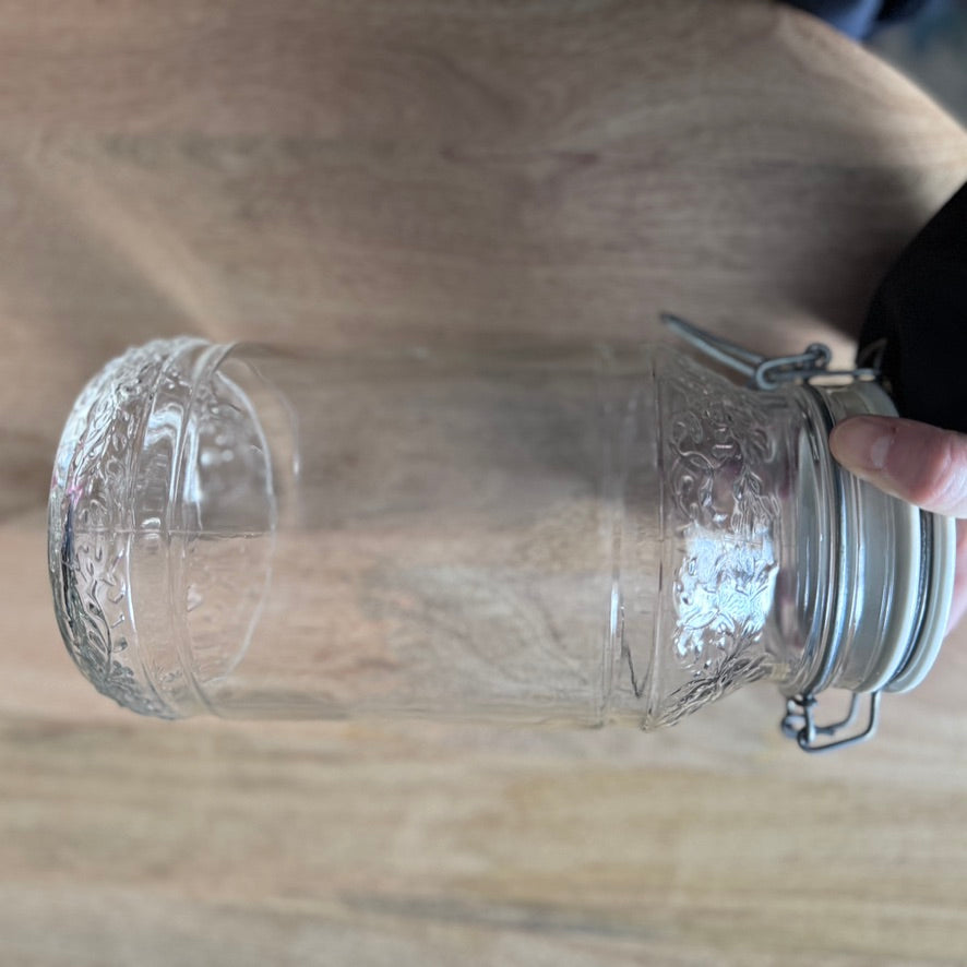 Vintage Italian Canister Jars with Ceramic English Lids
