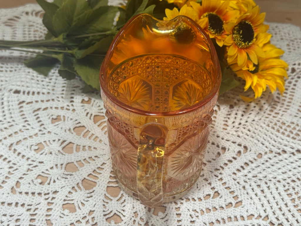 Imperial Marigold Carnival Glass 'Star Medallion' Pitcher