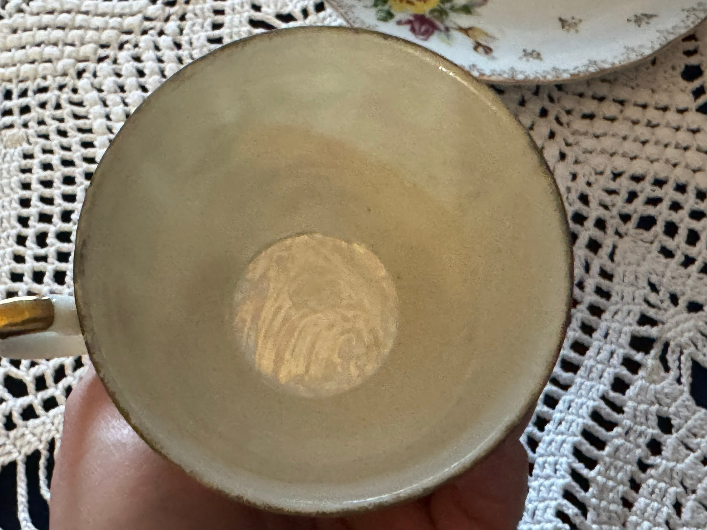 Mother of Pear Rose Japanese A-918 Teacup & Saucer