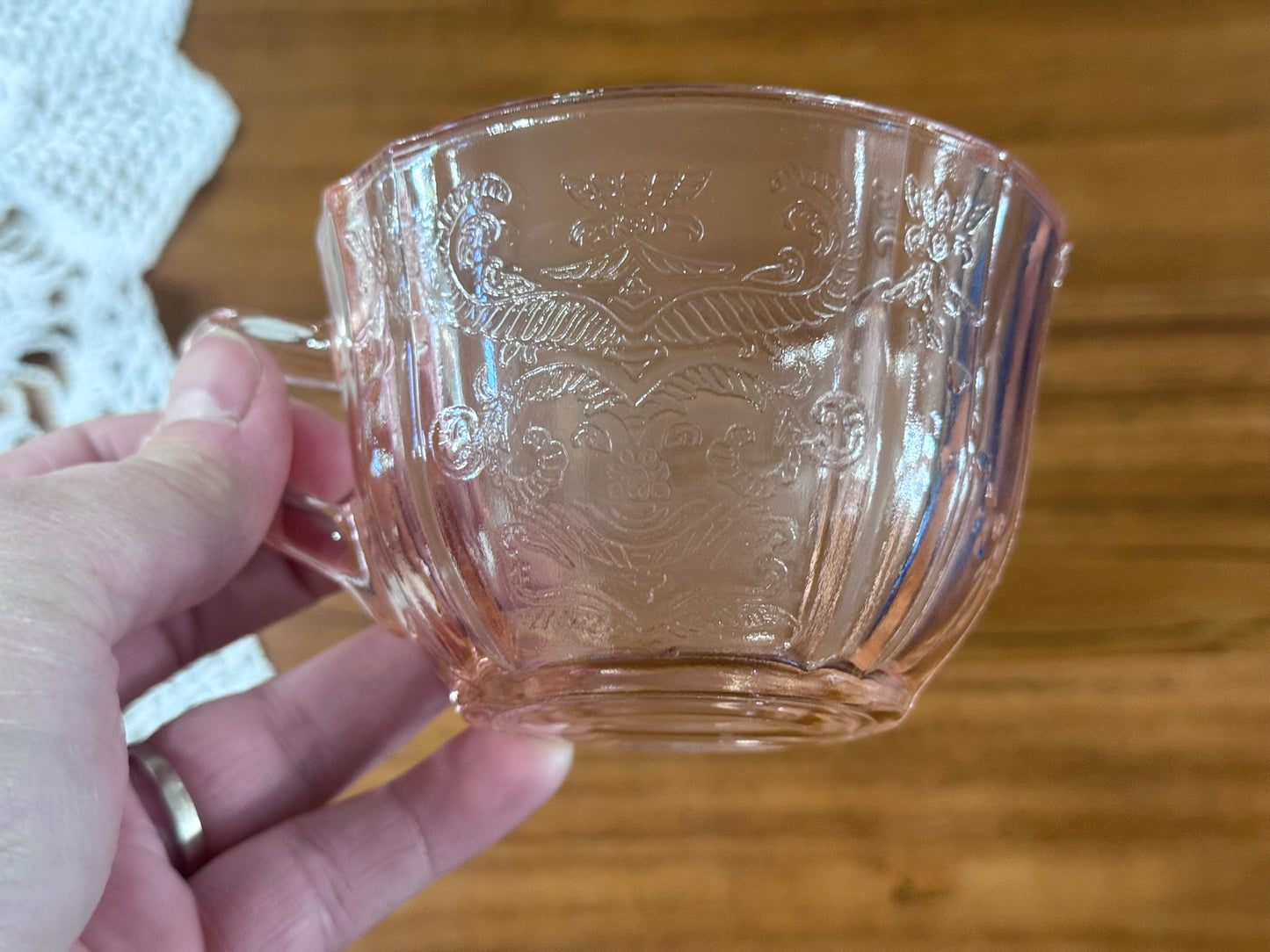 Federal Glass 'Madrid' Pink Depression Glass Teacup & Saucer