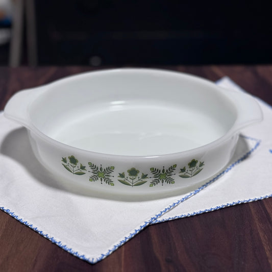 Vintage Anchor Hocking Fire King Green Meadow Baking Pan