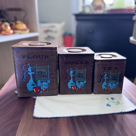 Wooden Canisters Set of 3