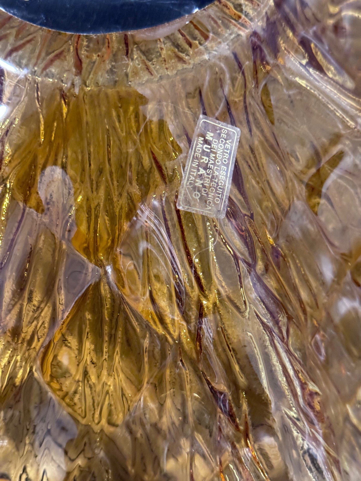 Murano Amber Glass Bowl