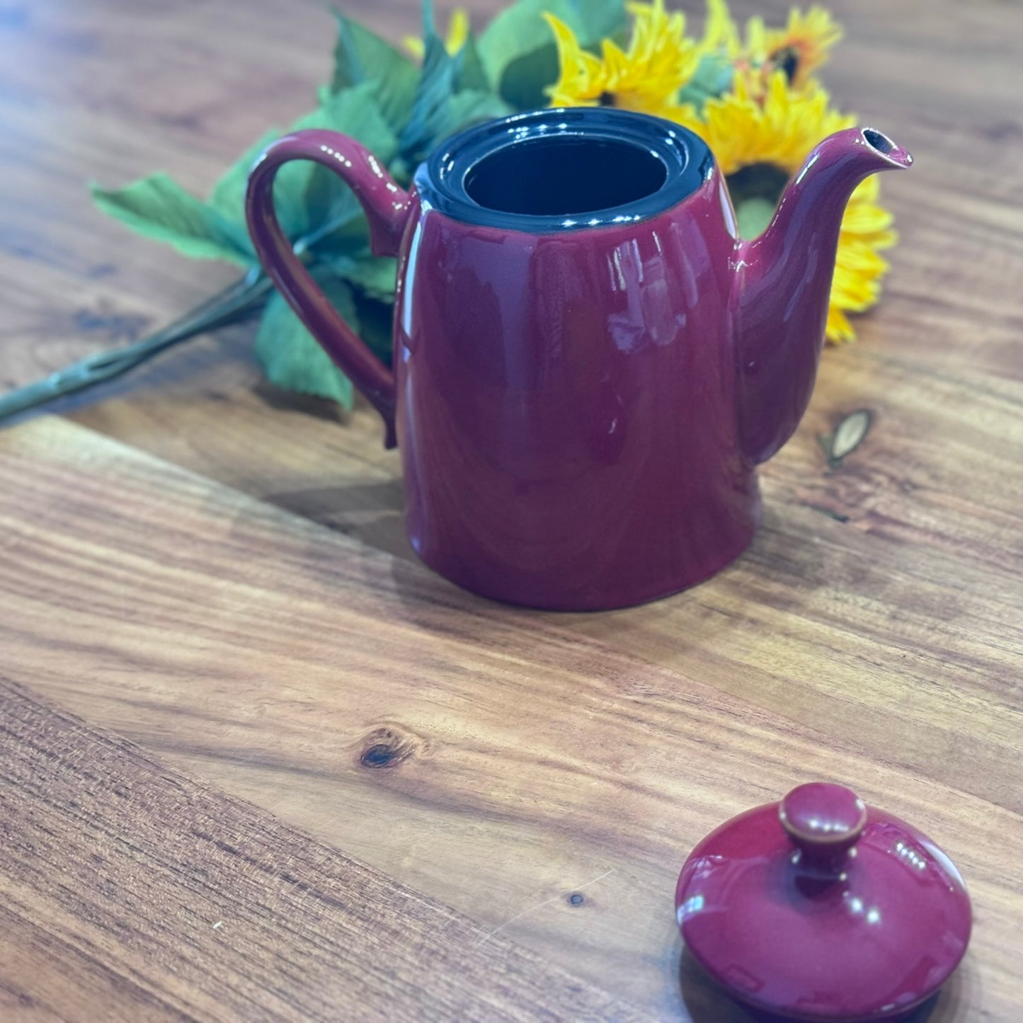 Stokes Red Teapot with Owl Design