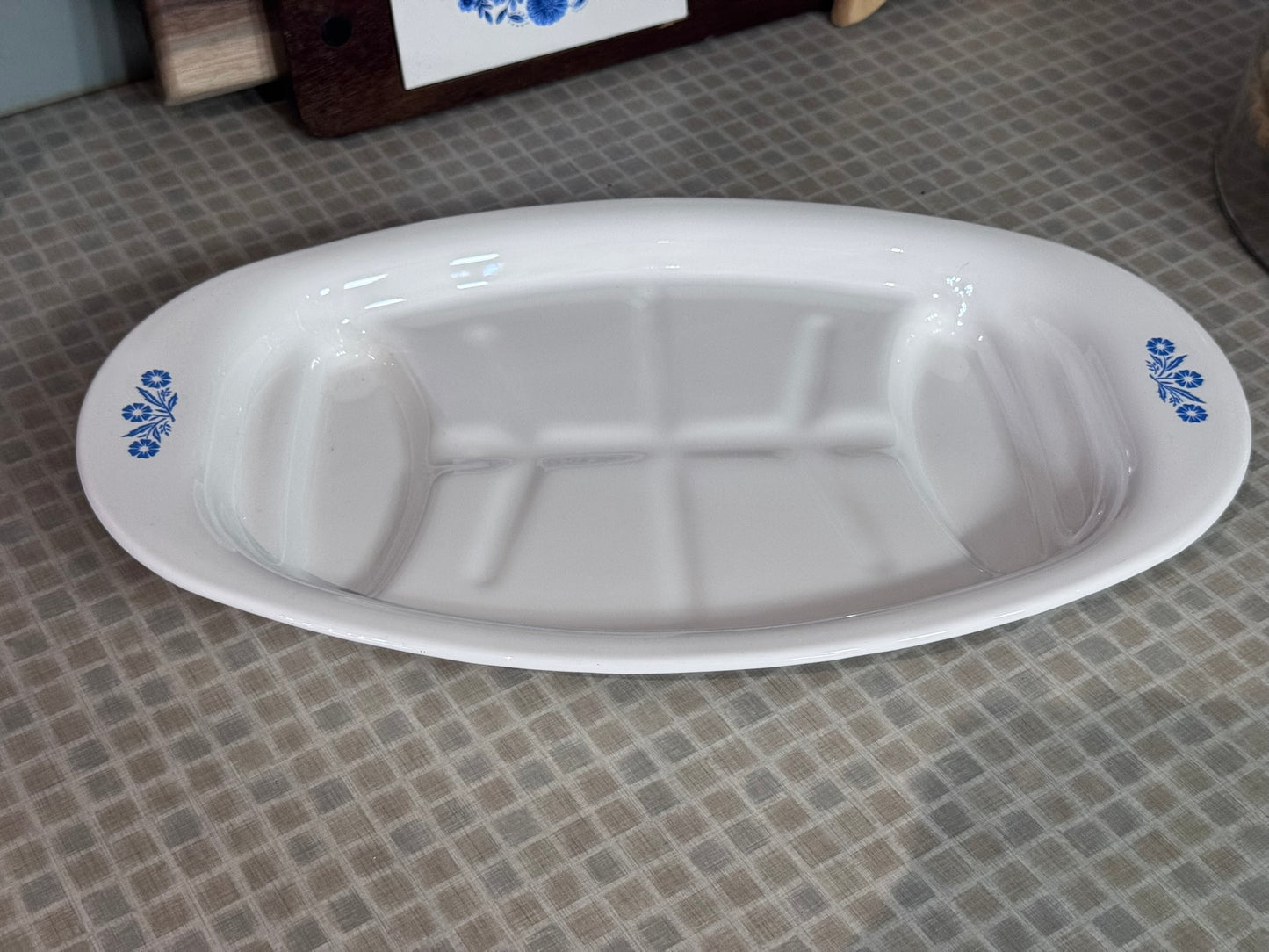 Corning Ware Blue Cornflower Oval Serving/Roasting Platter