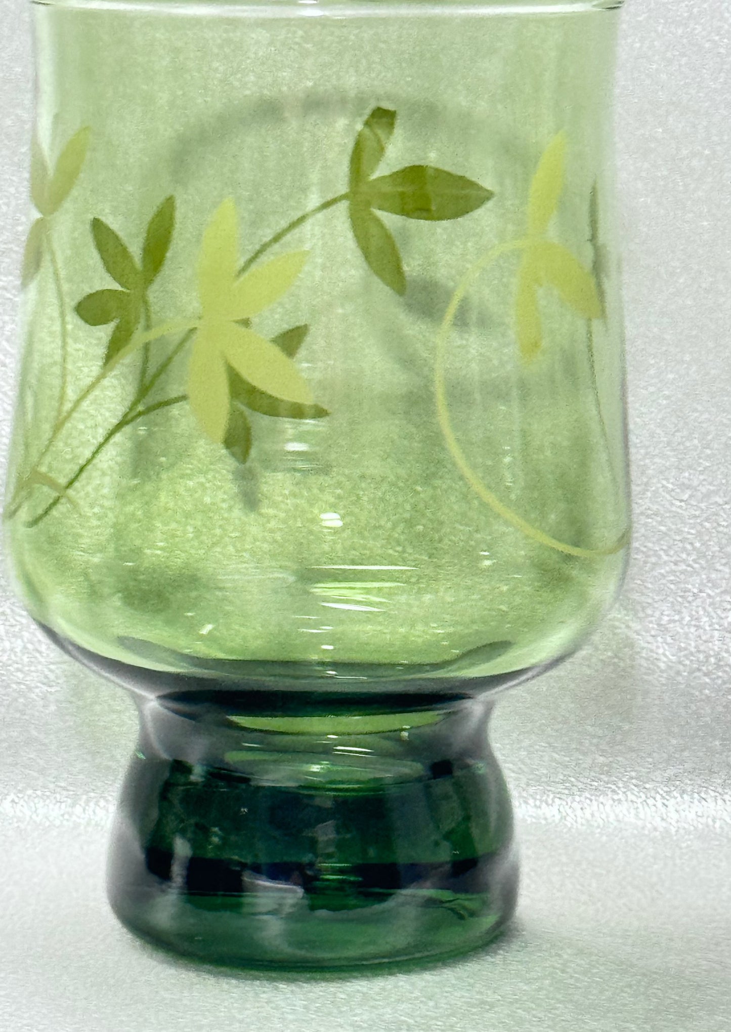 Avocado Green Floral Glasses
