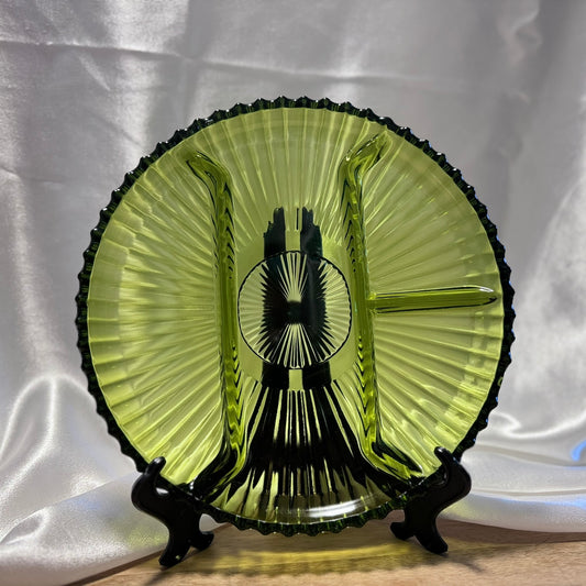 Indiana/Avocado Greenglass  Condiment Dish