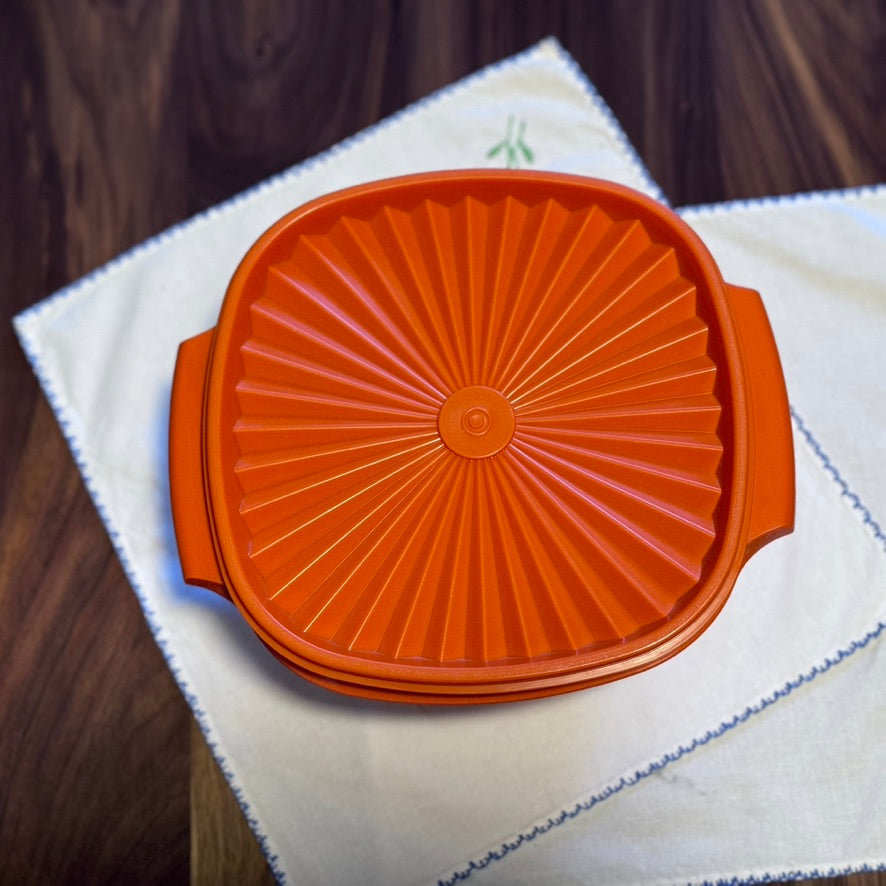 Orange Tupperware Bowls with Lids