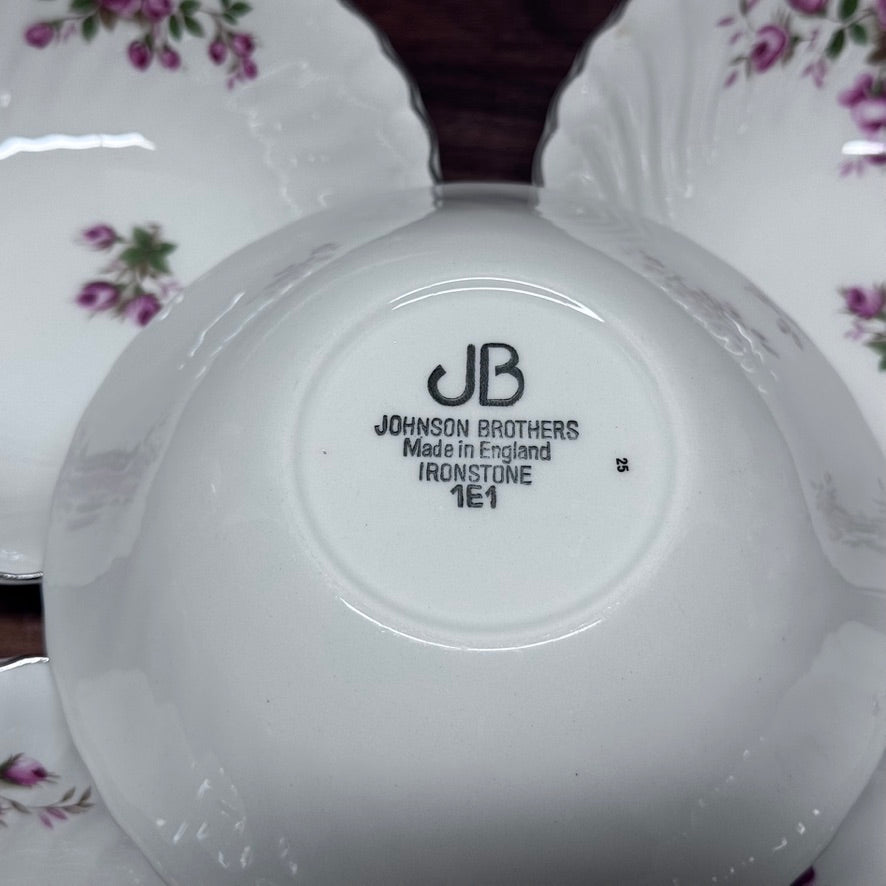 Johnson Brothers Made In England Ironstone Regency Pink Roses Dish Set