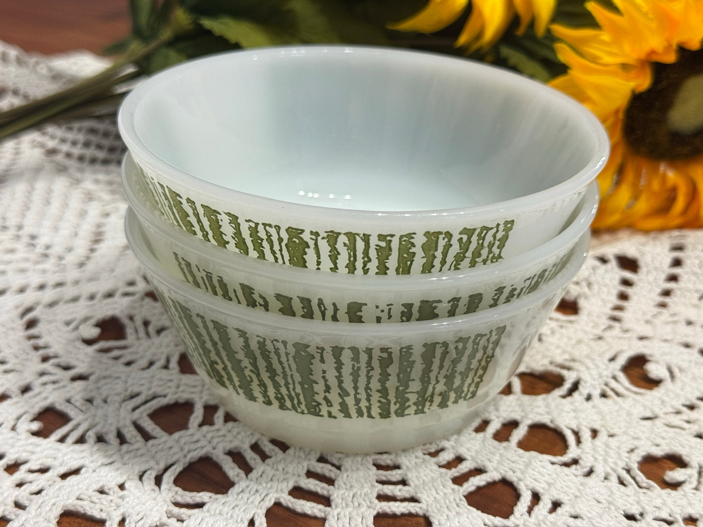 Anchor Hocking Fire-King Green Stripe Bowl