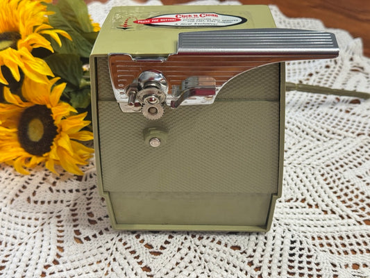 Olive Green Rival "Click n Clean" Electric Can Opener