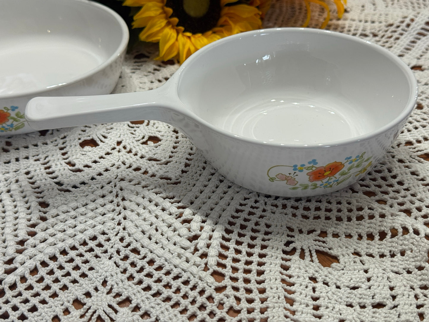Corning Ware 'Wildflower" P-81-B & P-83-B Saucepans
