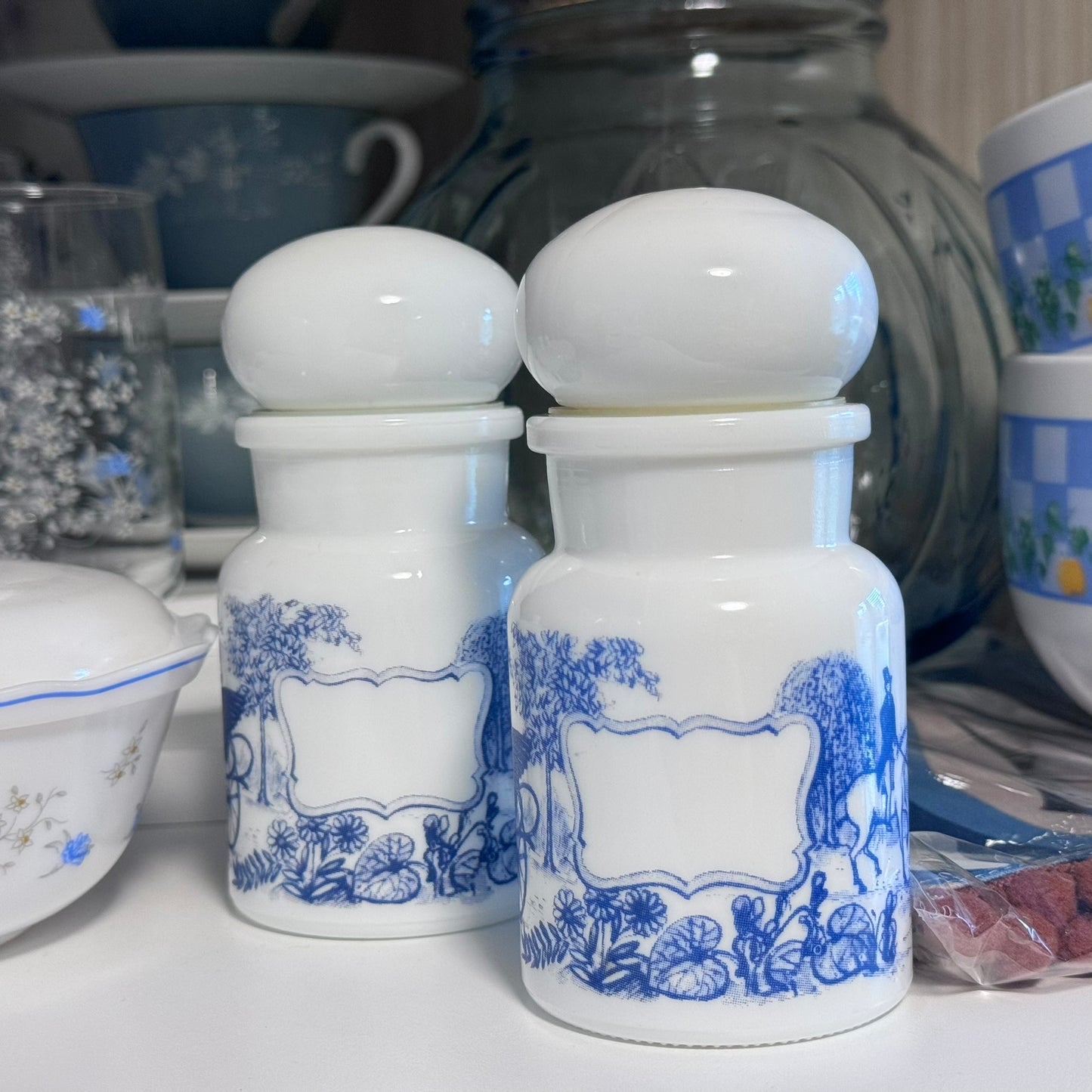 Small Blue Victorian Apothecary Jars