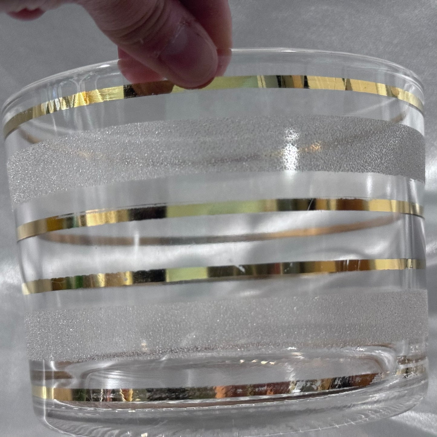 Sugar Texture and Golden Striped Ice Bucket