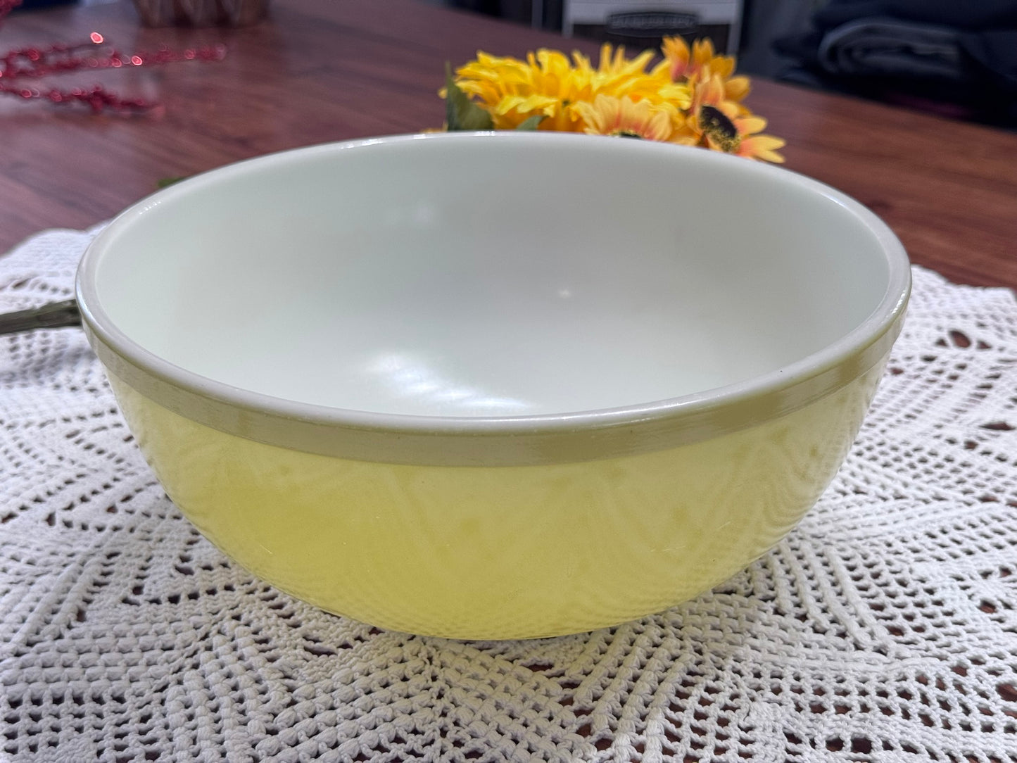 Large Primary Yellow US PAT OFF PYREX Mixing Bowl