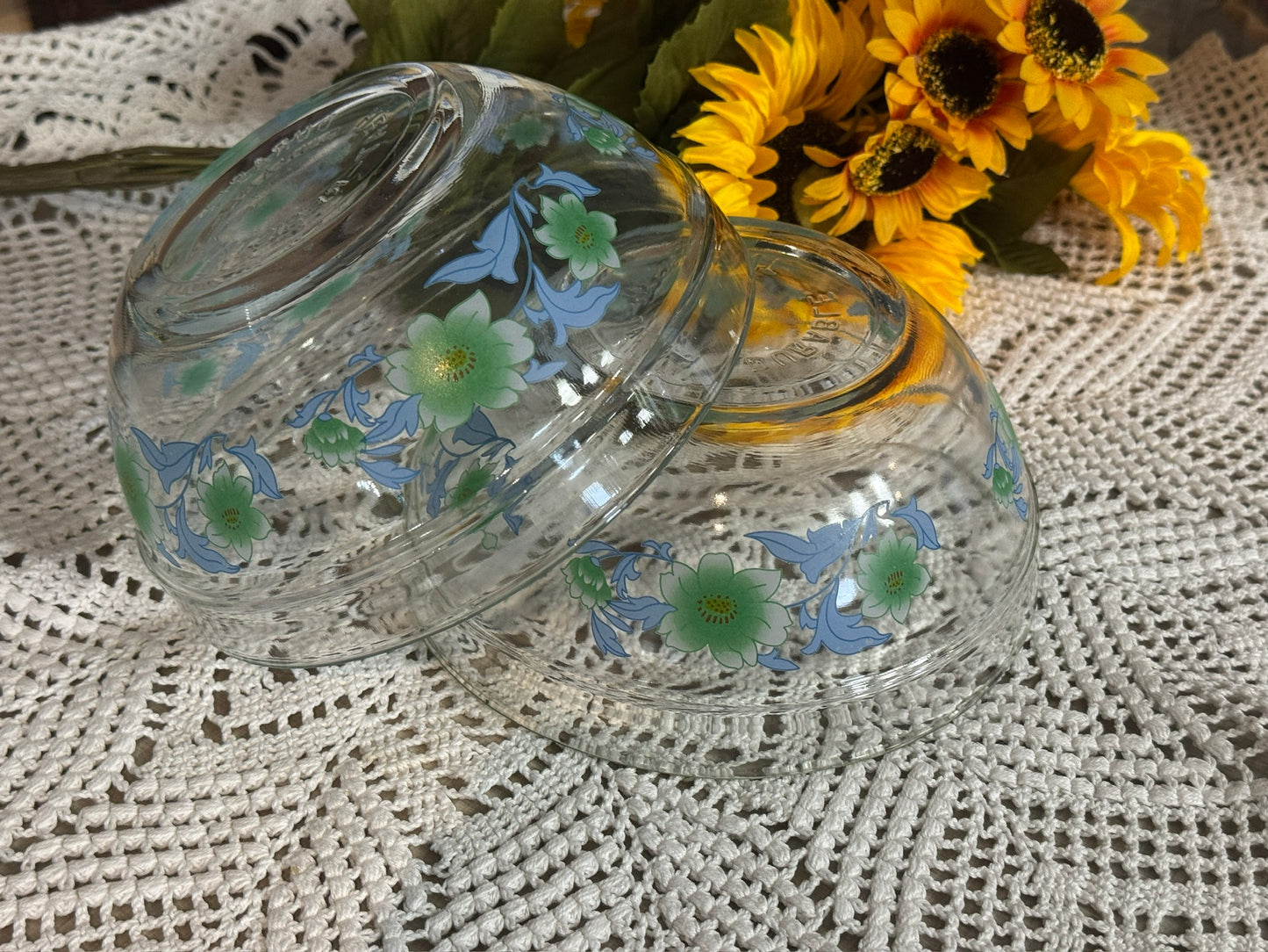 Imperial Glass Floral Nesting Bowls