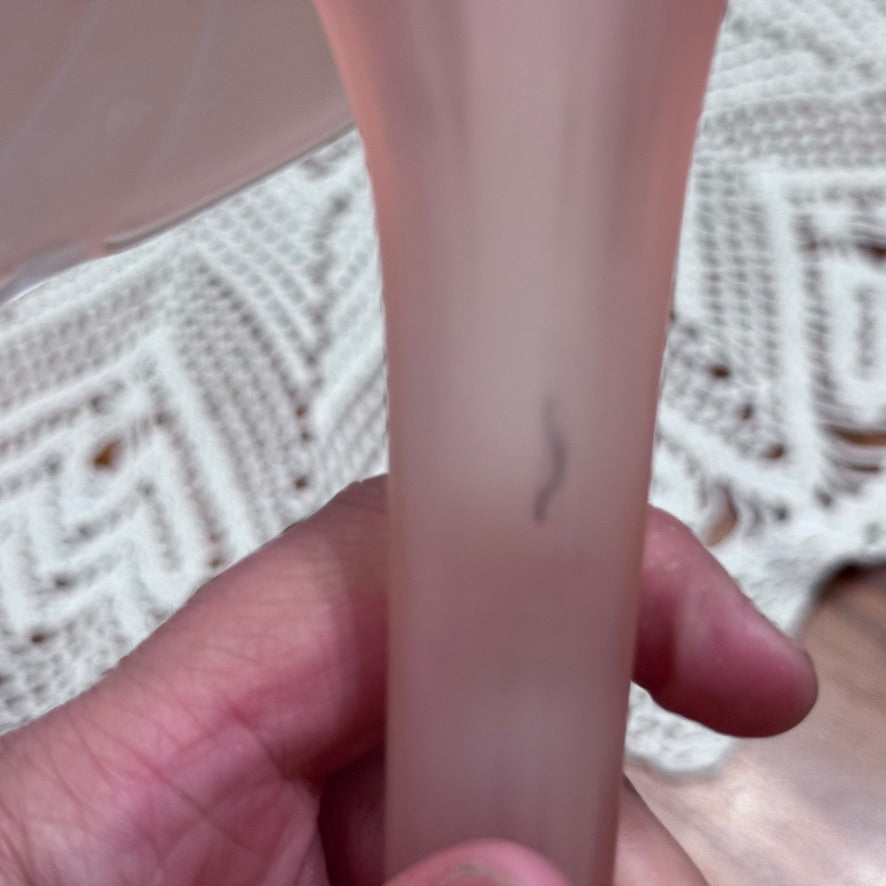 Vintage Frosted Pink Jack-in-the-Pulpit Vase