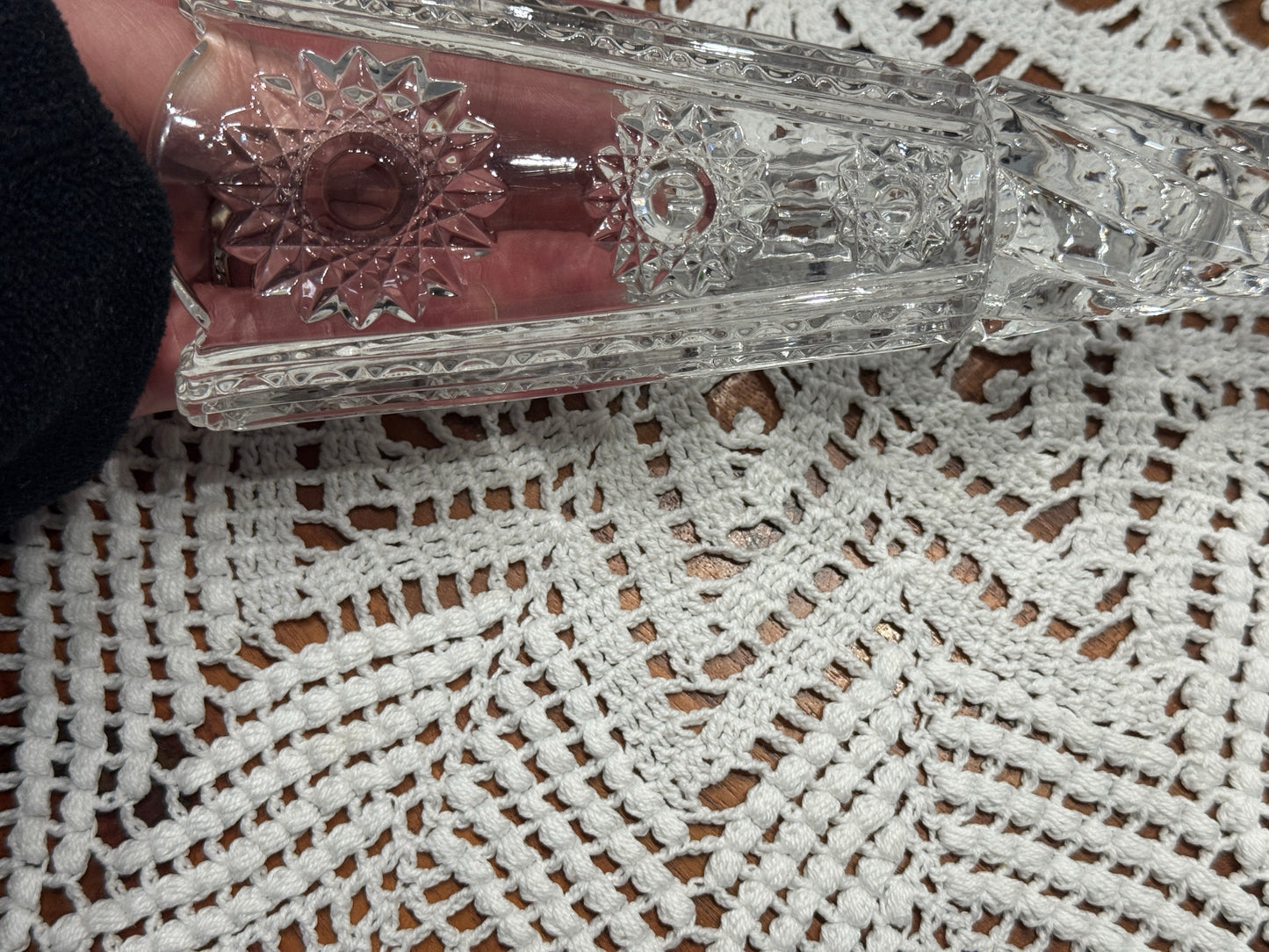 Early American Pressed Glass Starburst Vase
