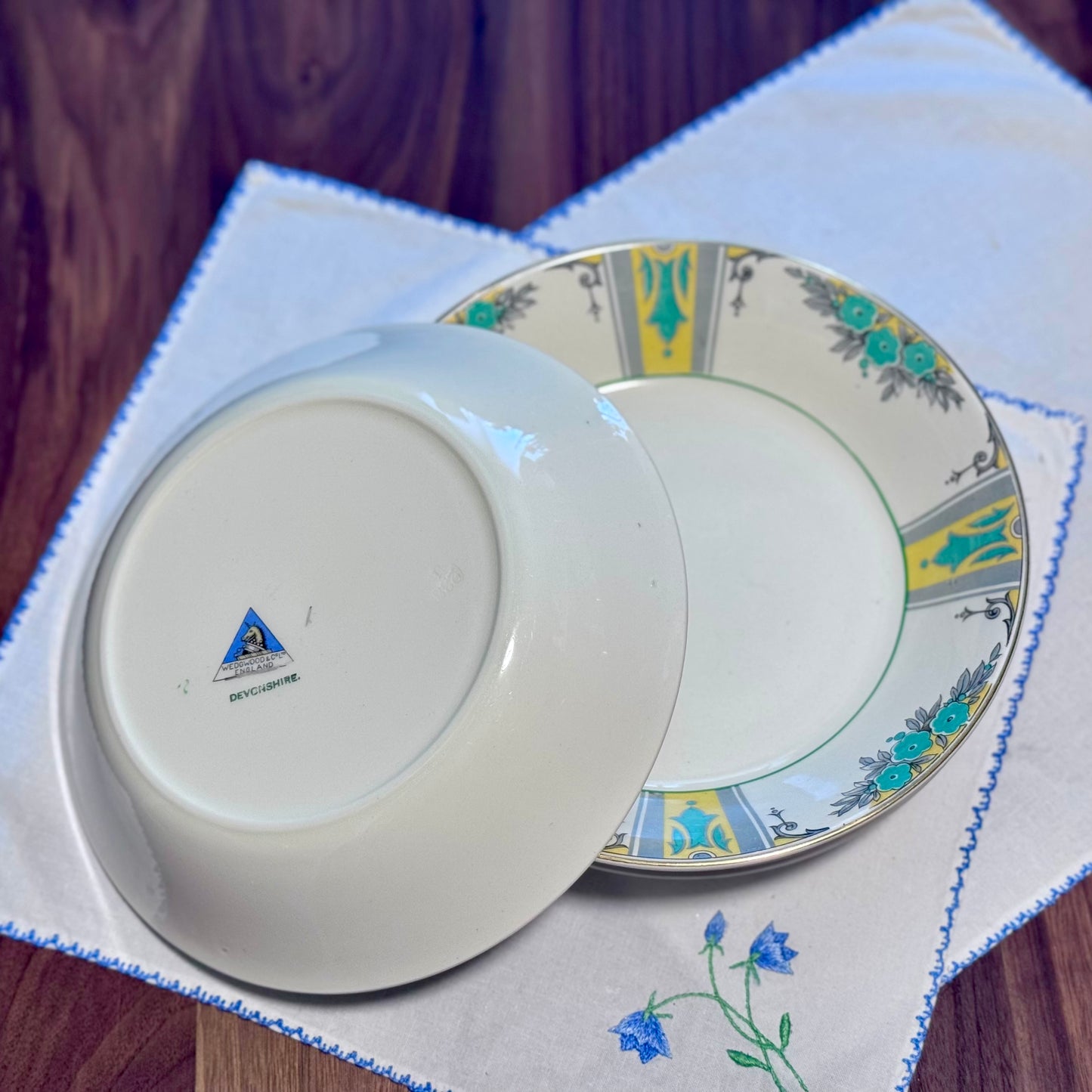 Wedgwood Devonshire Green/Yellow/Grey Bowls