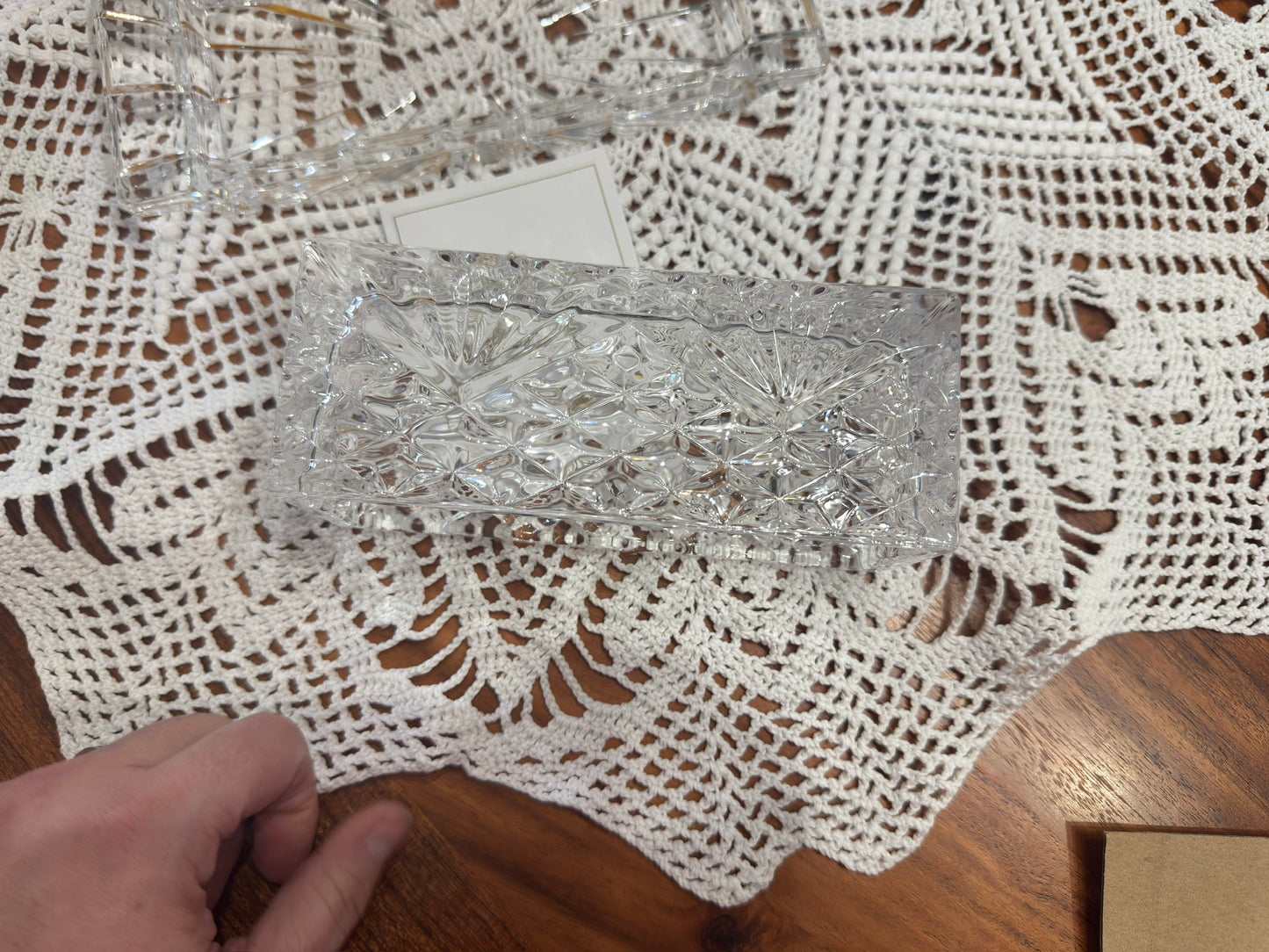 Shannon Crystal Pineapple Etch Butter Dish