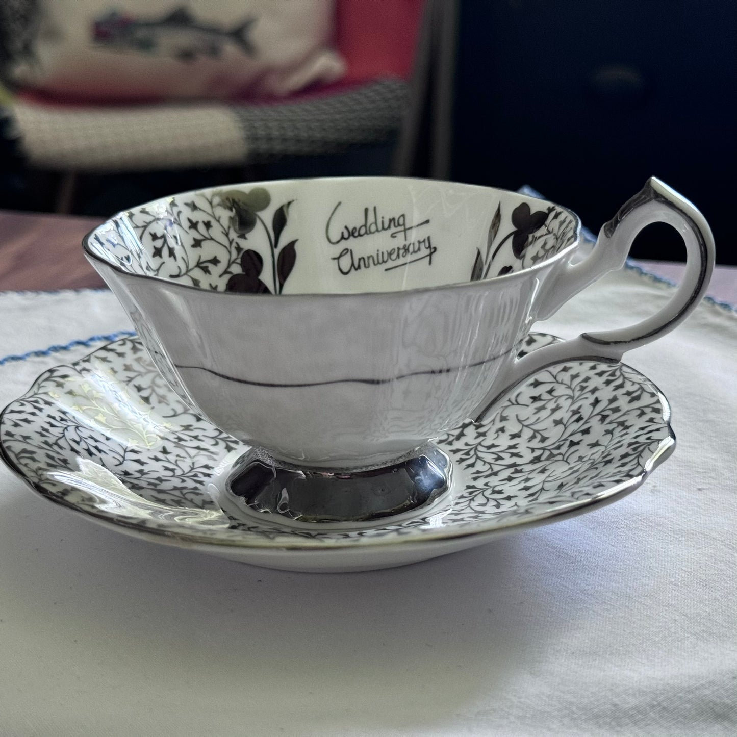 Queen Anne Wedding Anniversary Tea Cup and Saucer