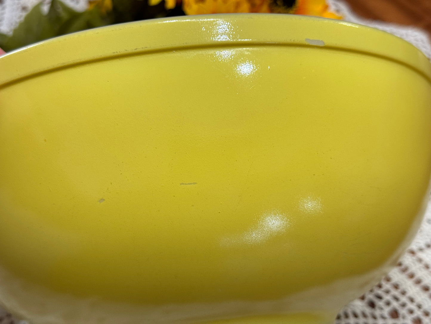 Large Primary Yellow US PAT OFF PYREX Mixing Bowl