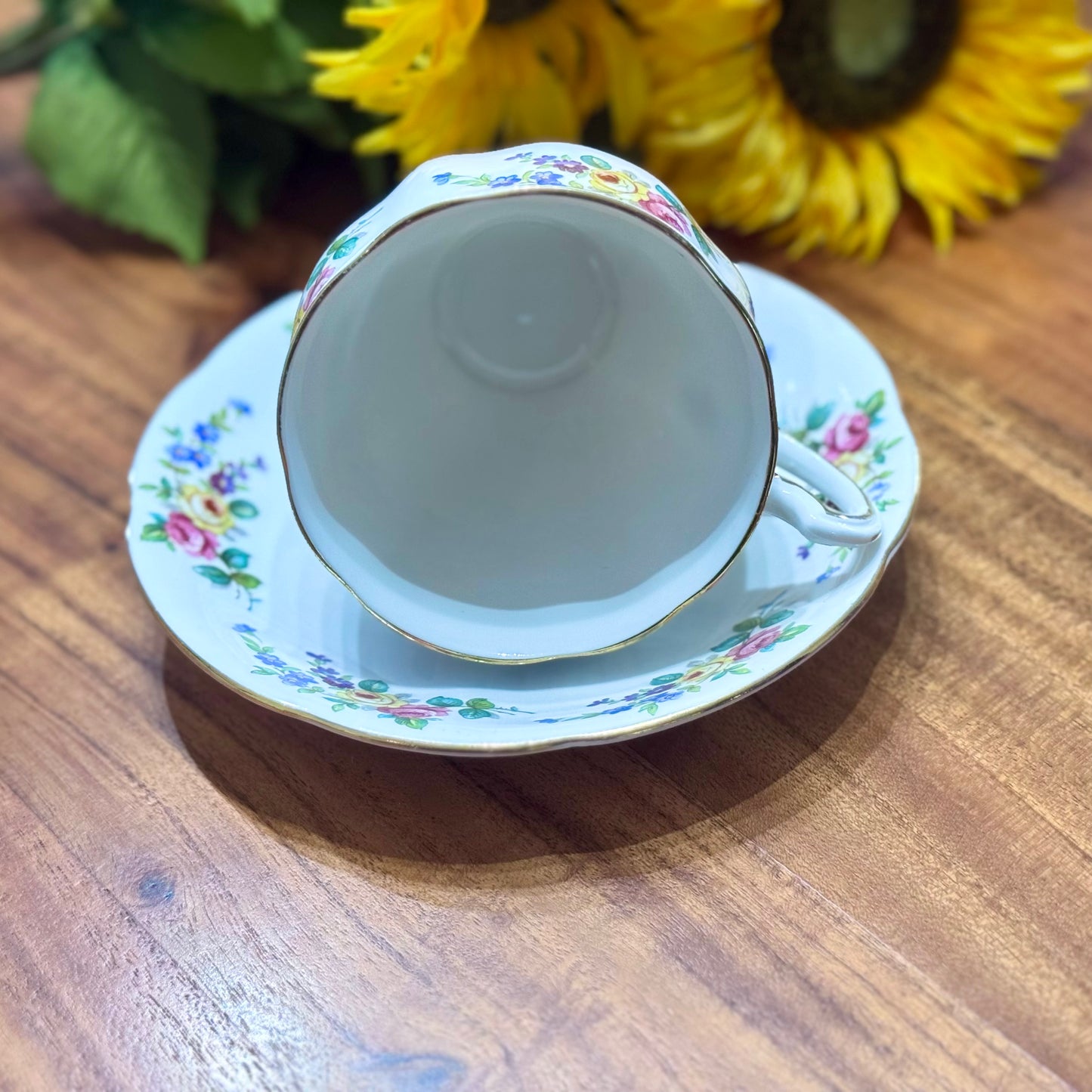 Royal Standard Pansy/Rose Teacup & Saucer