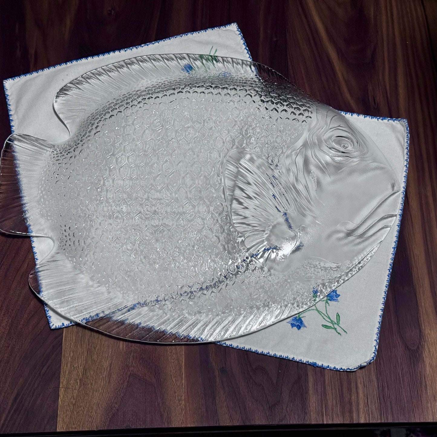 ARCOROC France Large Glass Fish Serving Plate/Platter