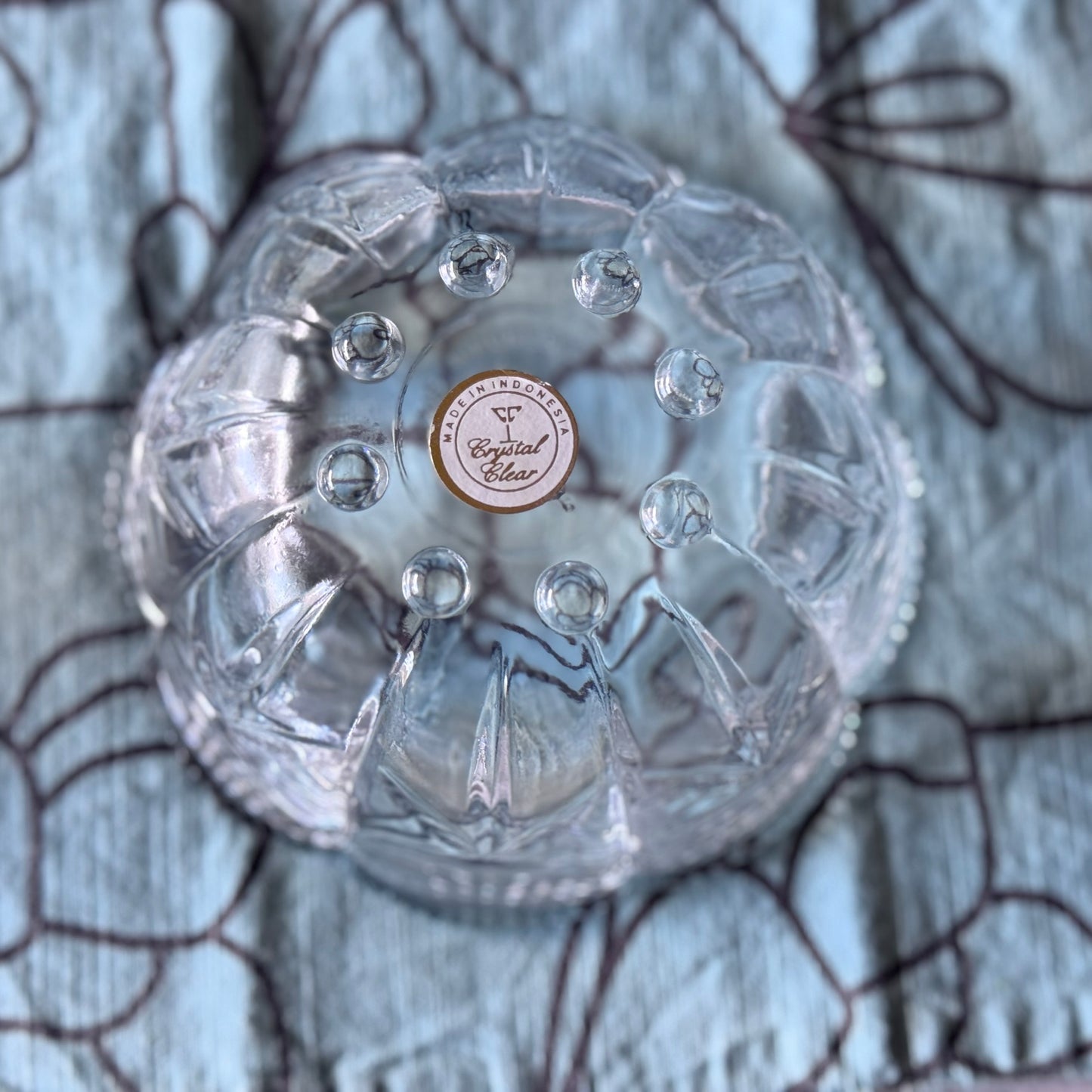 Clear Pressed Glass Candy Dish KIG Indonisia