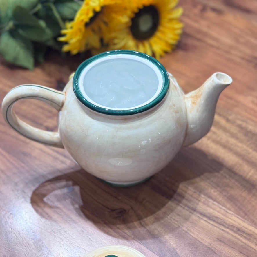 1998 CBK LTD LLC Floral Ceramic Teapot