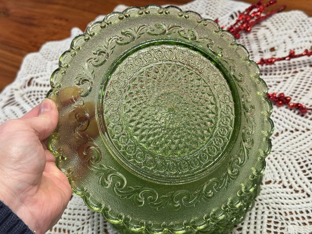 Indiana Green Glass Salad Plates