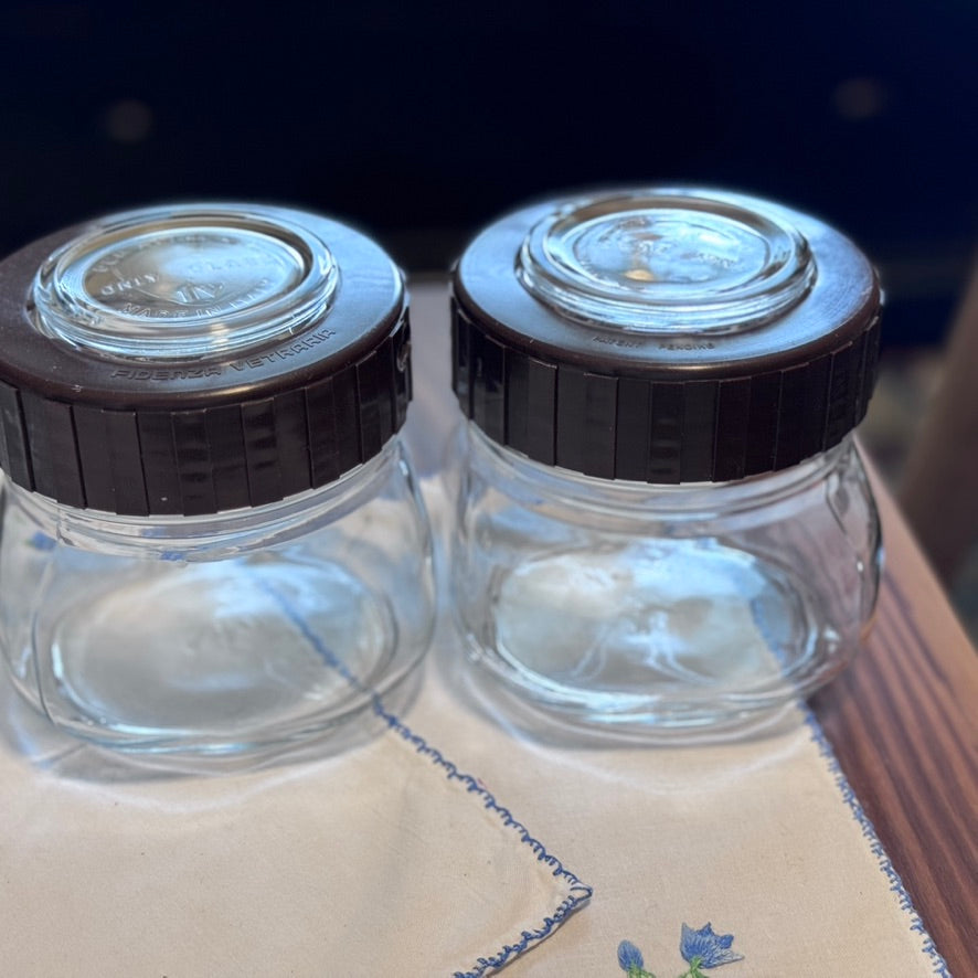 Fidenza Vetraria Italian Glass Canisters