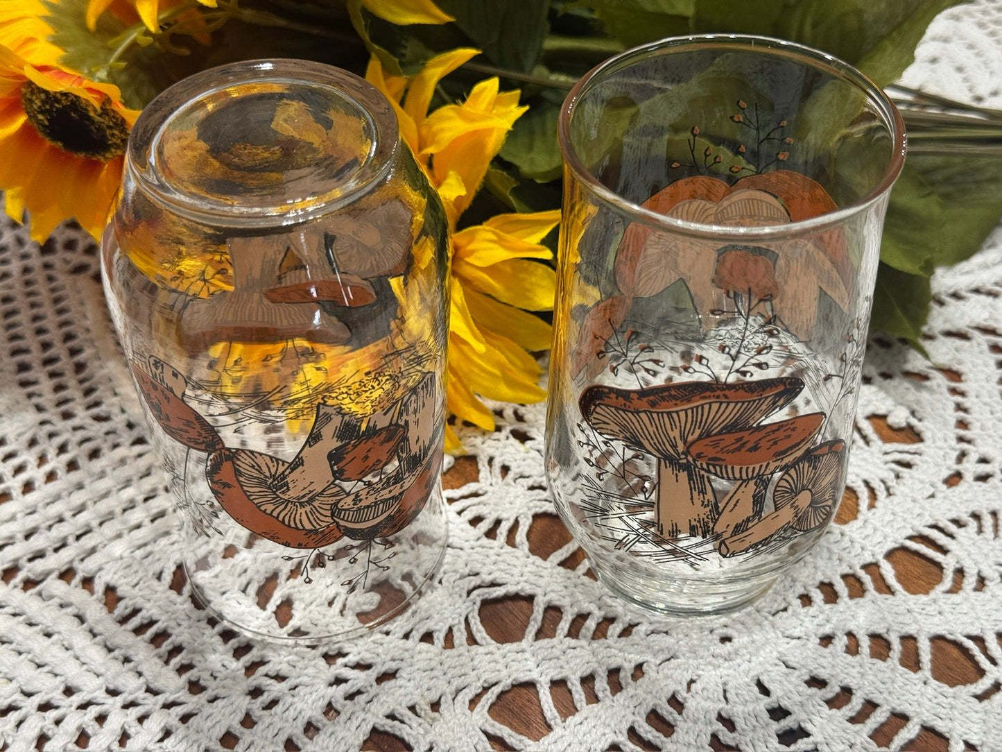 Vintage "Merry Mushroom" Brockway Drinking Glasses