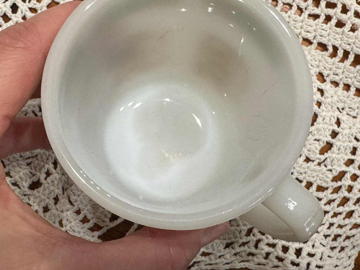 Anchor Hocking Fire-King Greek Key Milk Glass Mugs
