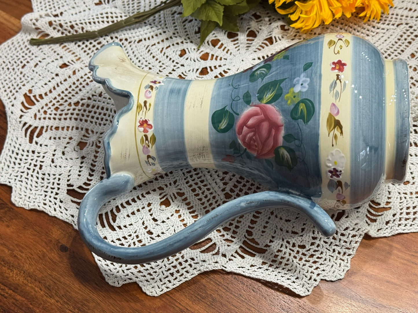 Large Floral Pitcher/Jug