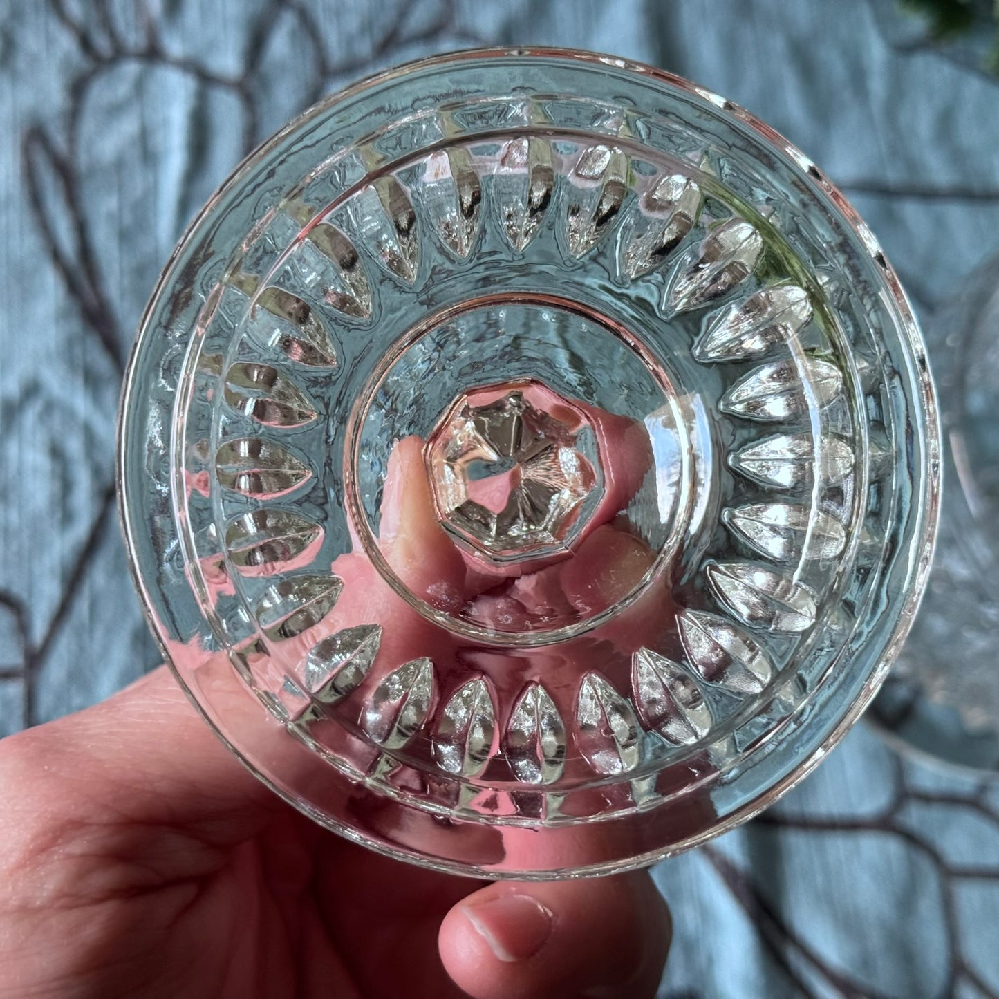 Vintage Glass Sugar Bowl/ Candy Jar with Lid