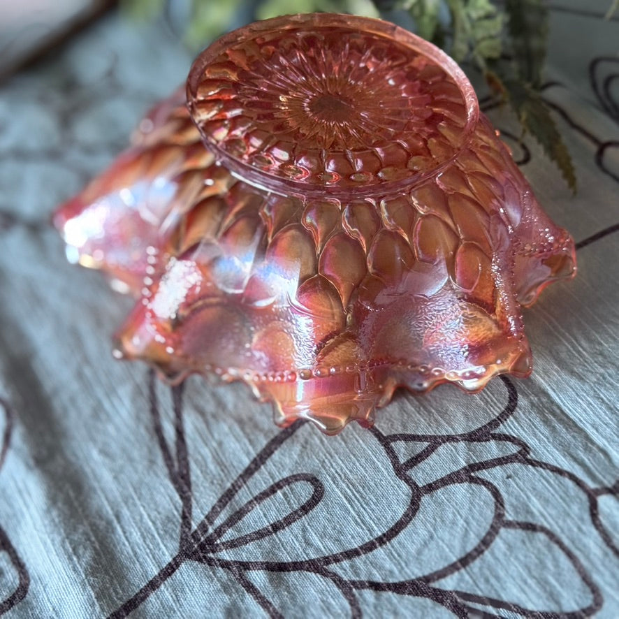 Dugan Iridescent Carnival Glass Marigold Bowl