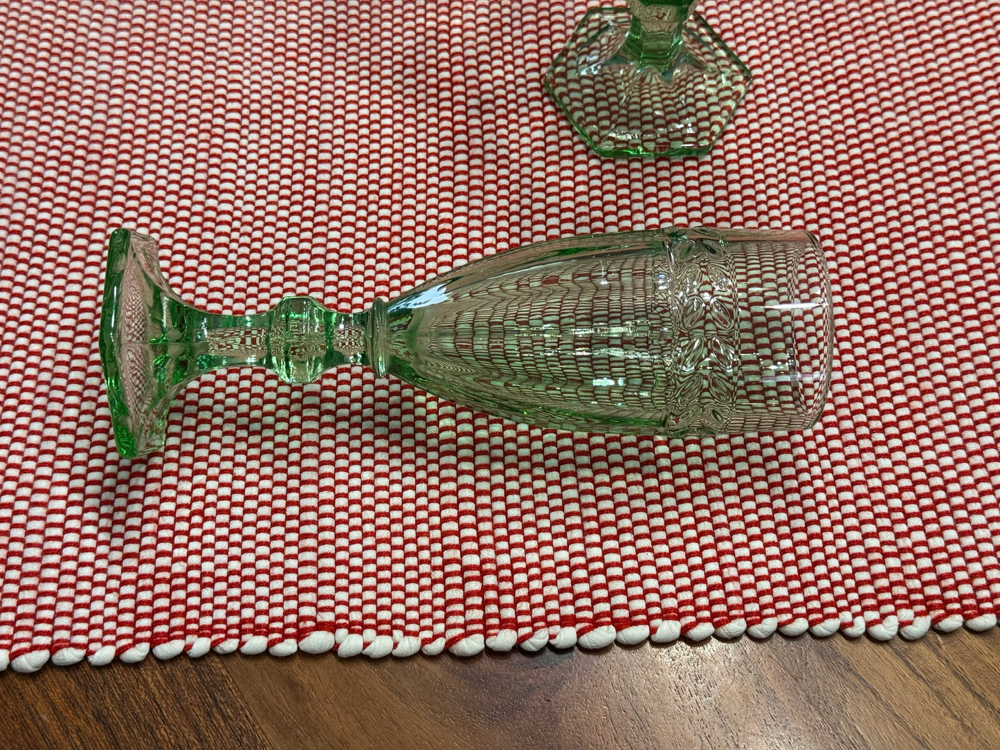 Green Depression Glass Champagne Glasses