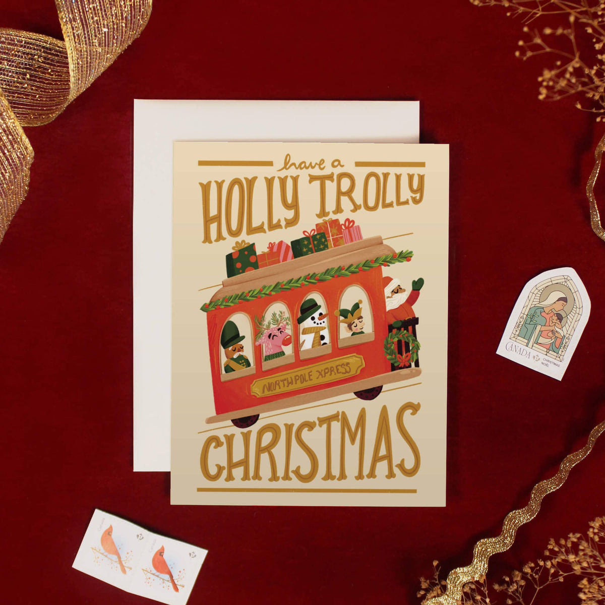 Holly Trolly Holiday Boxed Set - 6 Greeting Card Set