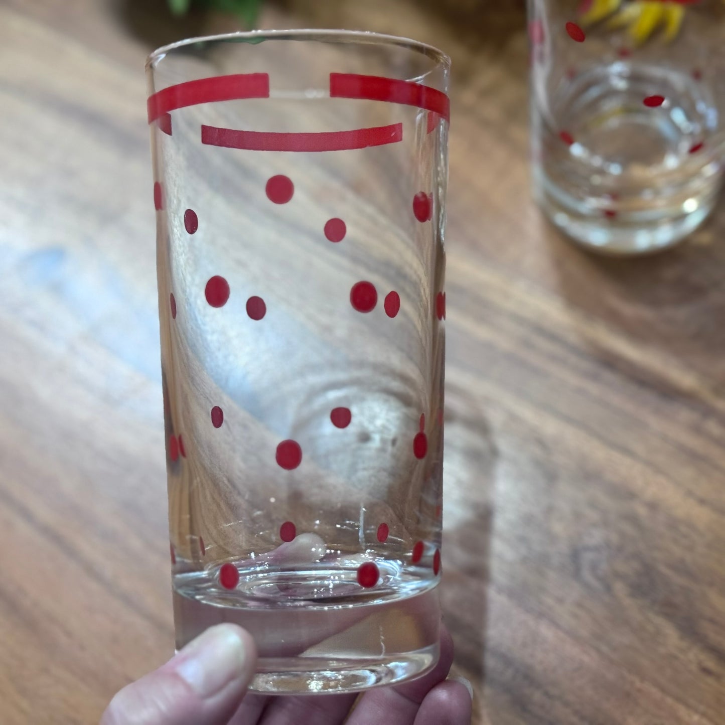 Vintage Federal Glass Red Polka Dot Drinking Glasses