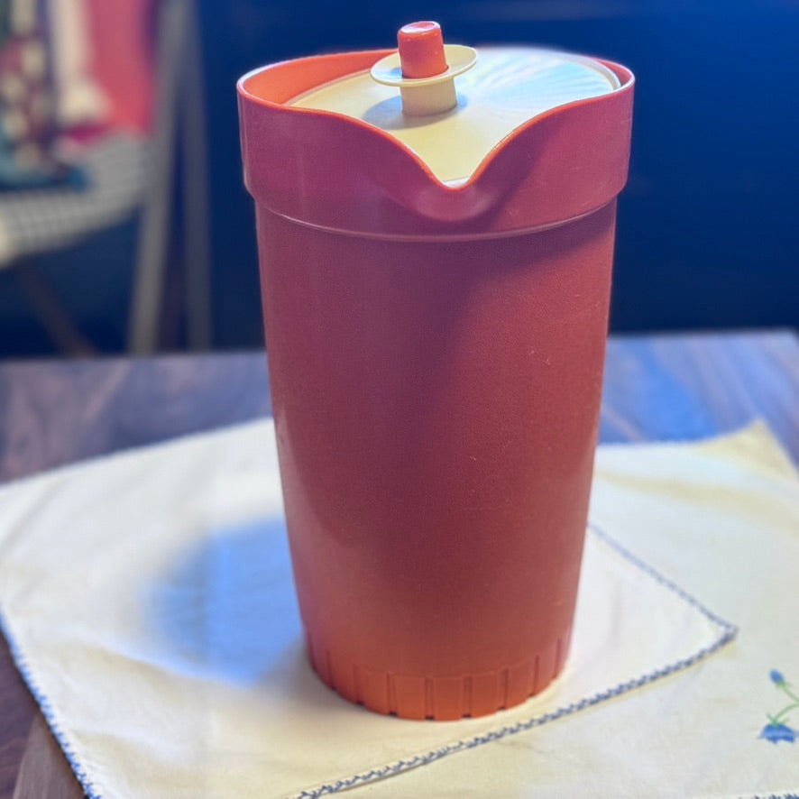 Orange Tupperware 2 QT Pitcher