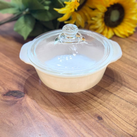 Fire-King Peach Lustre Small Casserole Dish