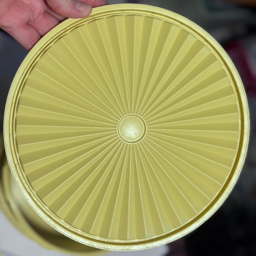 Vintage Lidded Servalier Tupperware Yellow Stacking Containers
