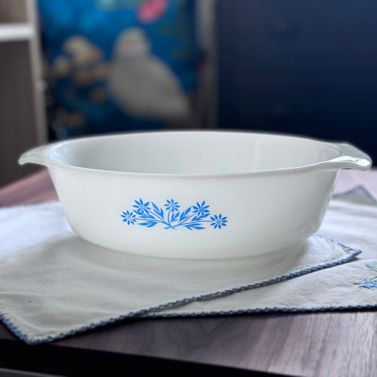 Anchor Hocking Fire King Blue Cornflower Casserole